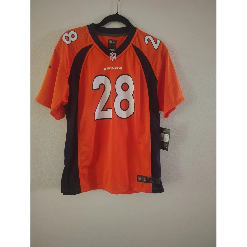 Nike Denver Broncos Montee Ball 28 Youth XL Jersey‎ Orange NFL On Field New